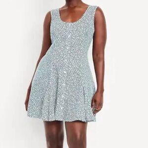 Old Navy Fit & Flare Crepe Button-Front Mini Dress